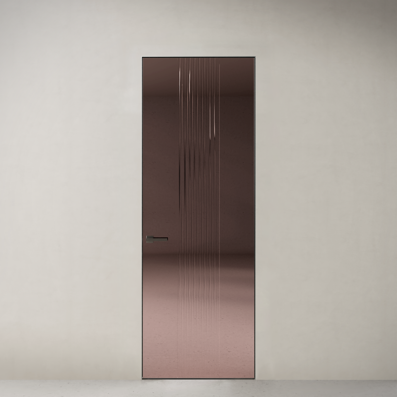 Стеклянная дверь Рейн, модель 22 с гравировкой стекло зеркальная бронза