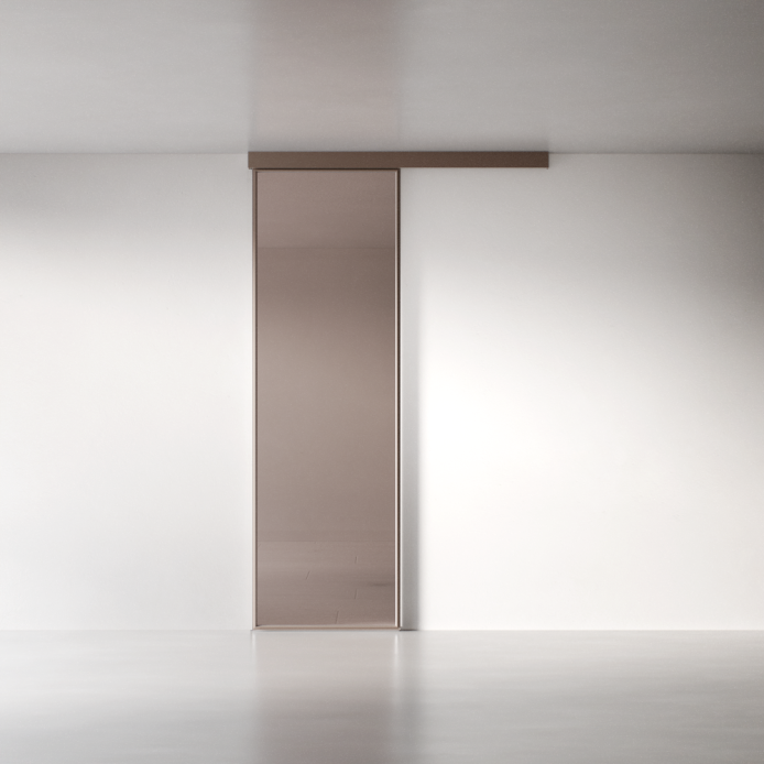 Межкомнатная перегородка 1000 линий цельностеклянная, медь