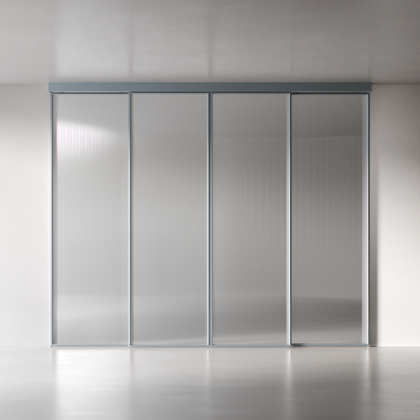 Межкомнатная перегородка 1000 линий цельностеклянная, ral