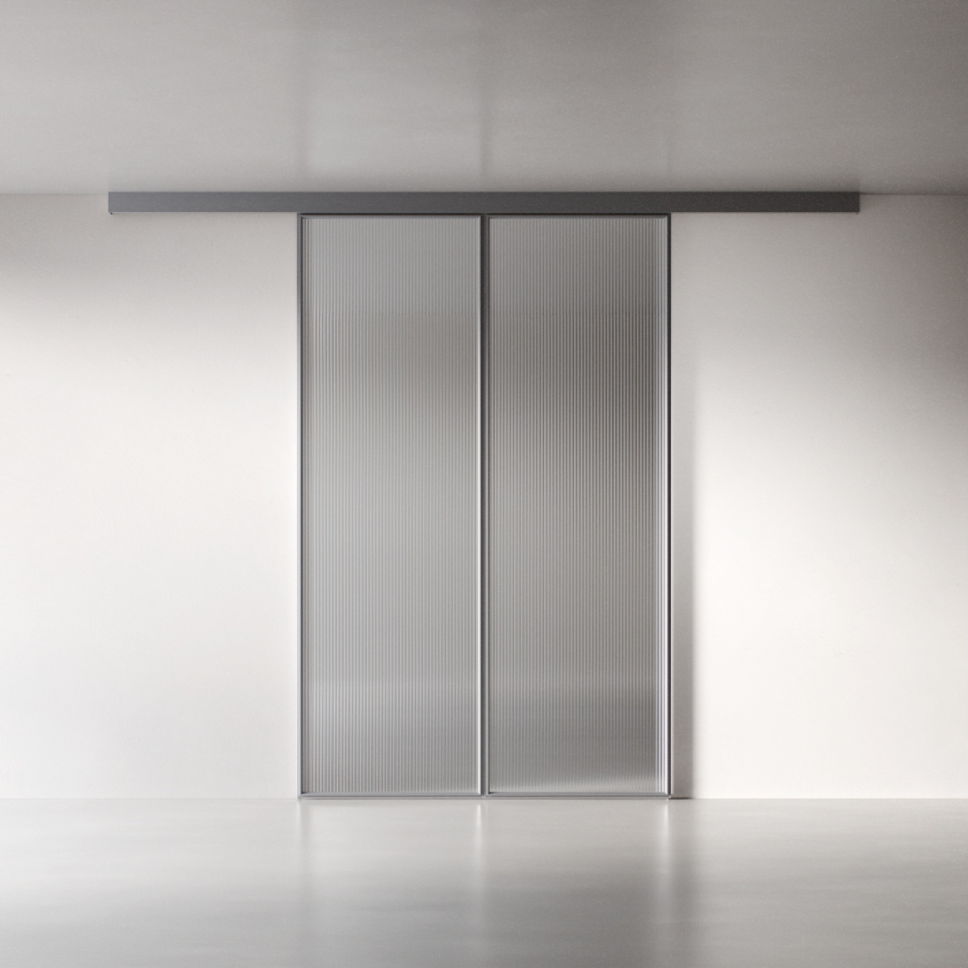 Межкомнатная перегородка 1000 линий цельностеклянная, титан