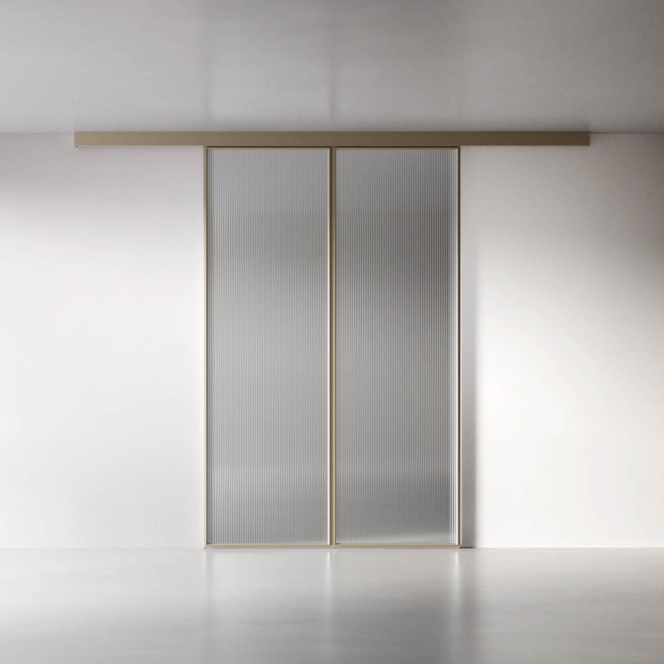 Межкомнатная перегородка 1000 линий цельностеклянная, шампань