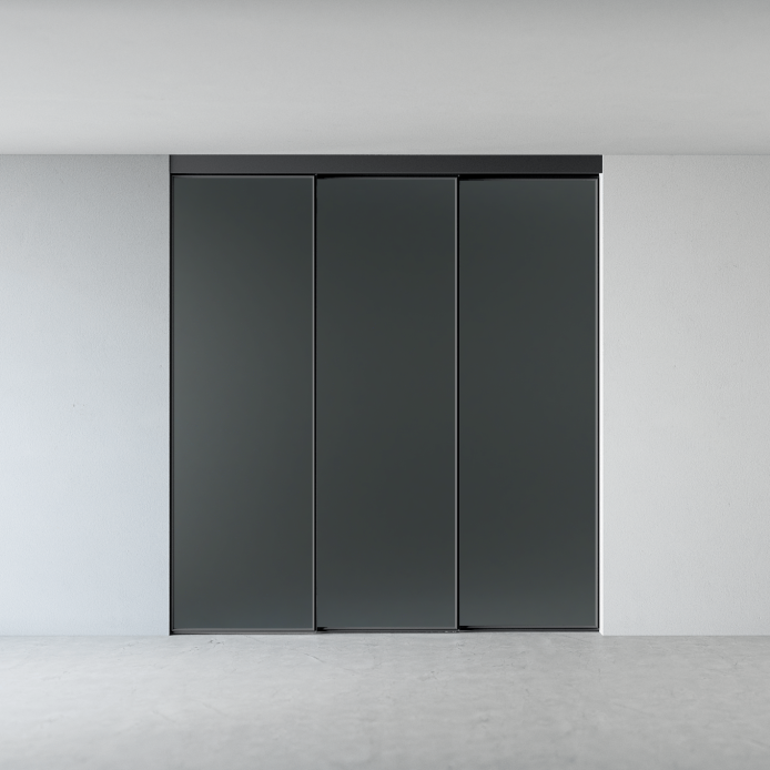 Межкомнатная перегородка 1000 линий цельностеклянная, черный