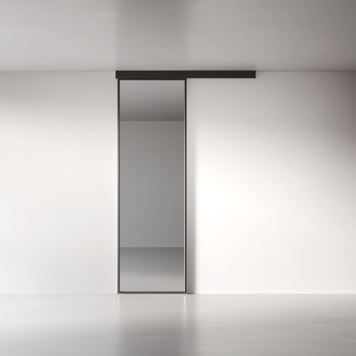 Межкомнатная перегородка 1000 линий цельностеклянная, черный