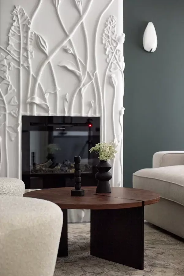 Кухня-гостиная с цветущим камином — 17