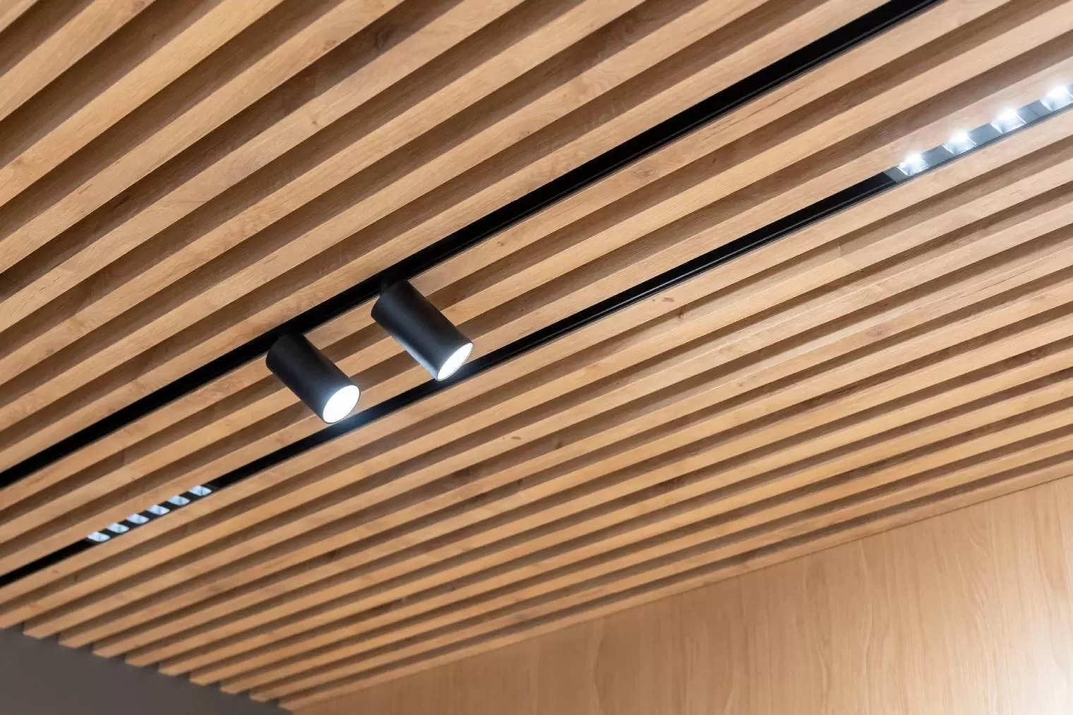 Гостиная с деревянным потолком — 7