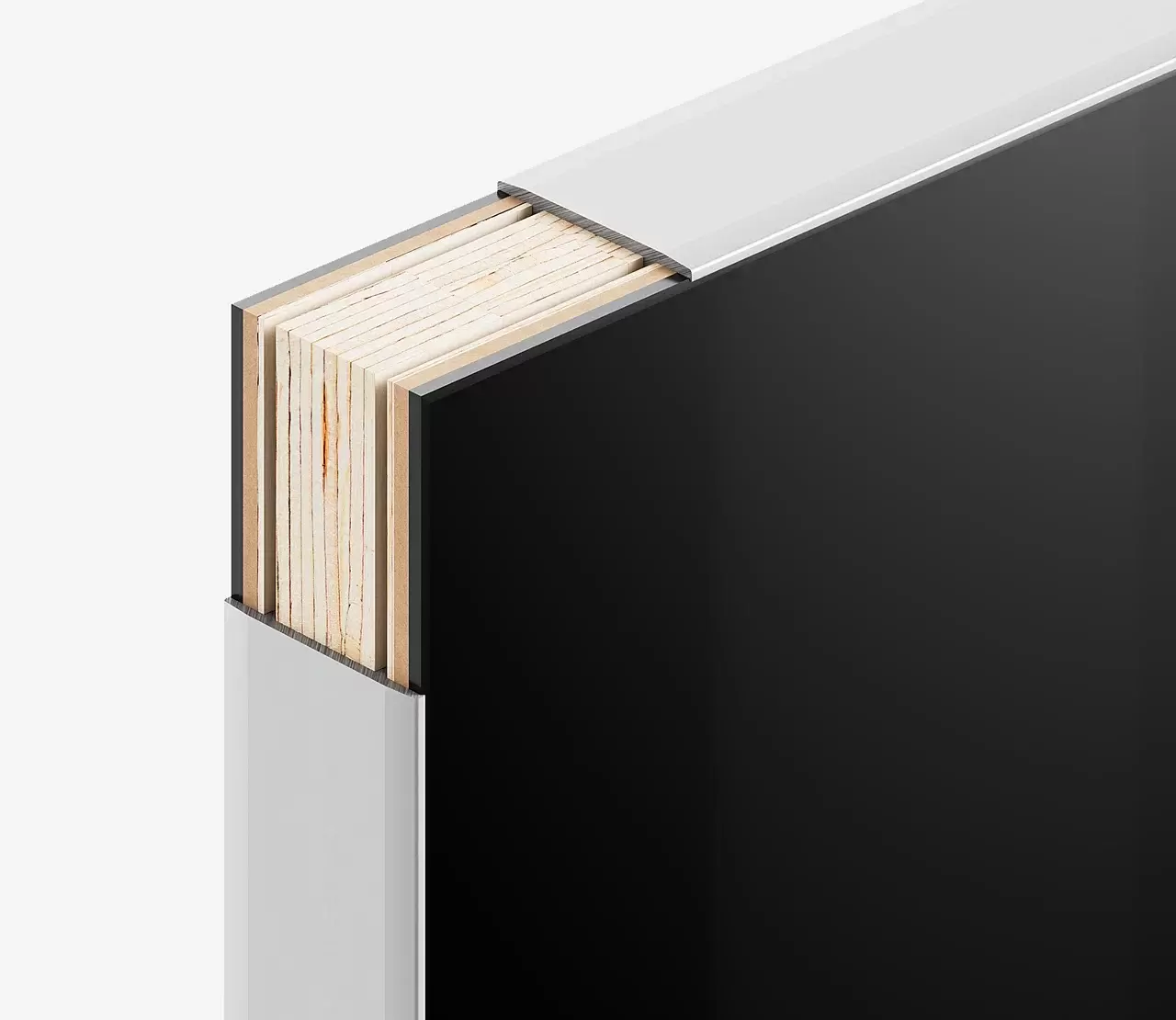 Алюминиевый торец как защита для стекла с четырех сторон