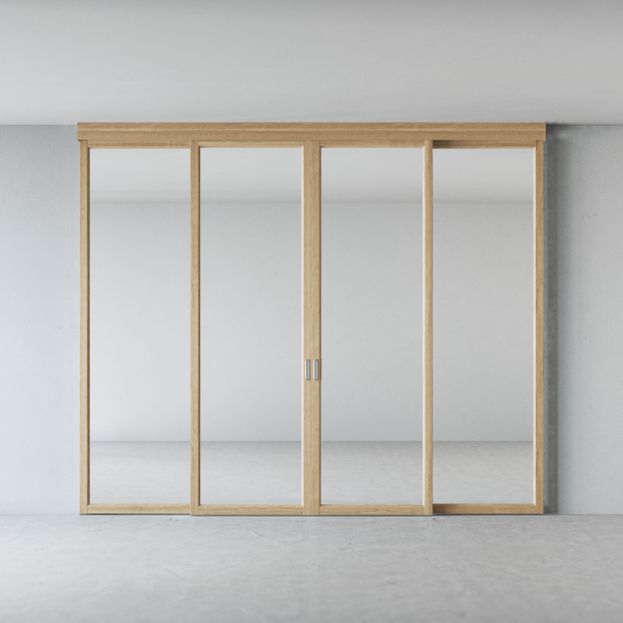 Межкомнатная перегородка Оригинал цельностеклянная, янтарный дуб